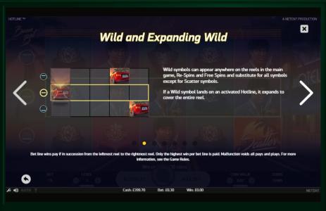 Hotline Slot Machine Wild Symbol Screen