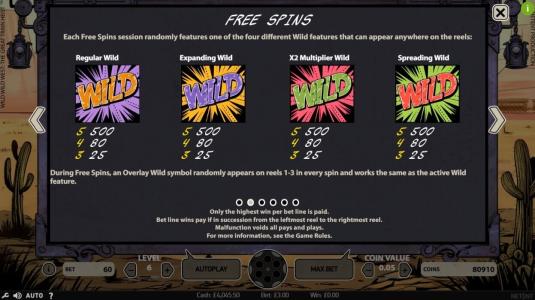 Wild Wild West Slot Machine Free Spins Bonus Screen