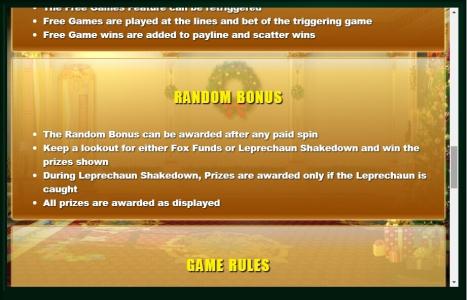 Foxin' Wins Again Slot Machine Game Rules Screen