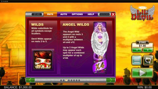 Lil Devil Slot Machine Wild Symbol Screen