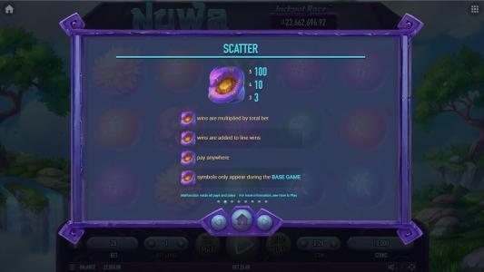 Nuwa Slot Machine Scatter Awards Screen