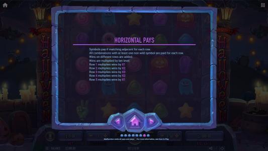 Hot Hot Halloween Slot Machine Horizontal Pays Screen