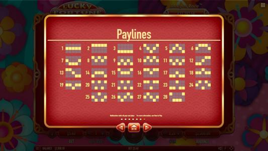 Slot Machine Paylines Screen