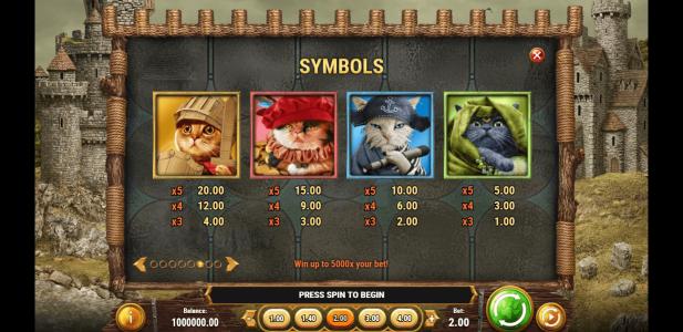 Slot Machine Paytable Screen