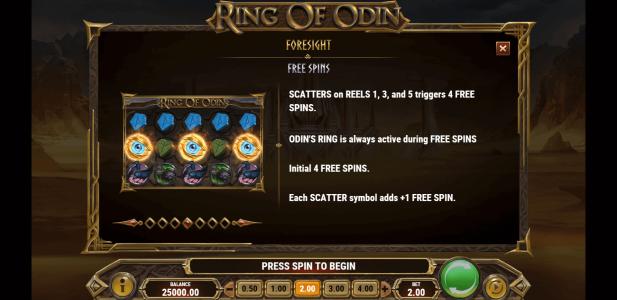 Ring of Odin Slot Machine Free Spins Bonus Screen