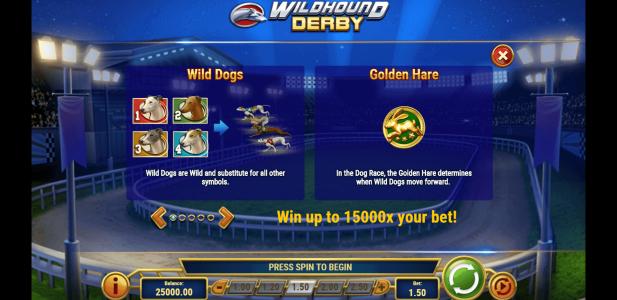 Wildhound Derby Slot Machine Wild Dogs and Golden Hare Screen