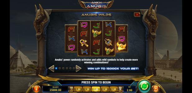 Ankh of Anubis Slot Machine Wild Symbol Screen