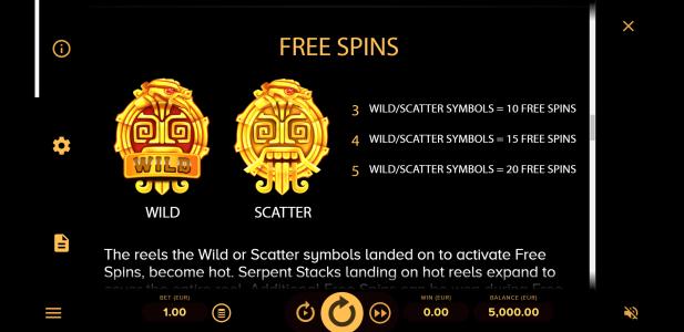 Rise of Maya Slot Machine Free Spins Bonus Screen