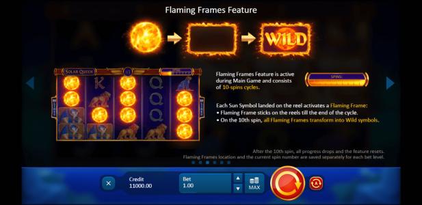 Solar Queen Slot Machine Wild Symbol Screen
