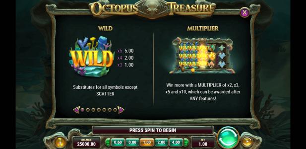 Octopus Treasure Slot Machine Wild Symbol Screen
