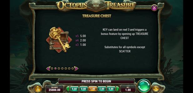 Octopus Treasure Slot Machine Scatter Awards Screen