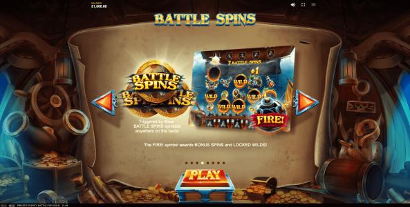 Pirates Plenty Battle for Gold Slot Machine Wild Symbol Screen