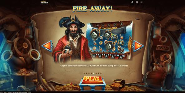 Pirates Plenty Battle for Gold Slot Machine Wild Bonus Symbol Screen