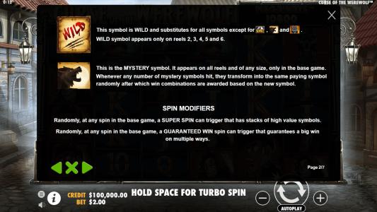 Curse of the Werewolf Megaways Slot Machine Game Rules Screen
