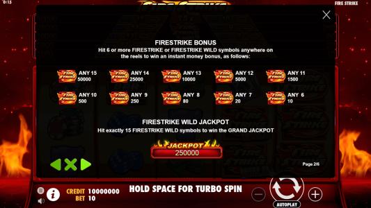 Fire Strike Slot Machine Firestrike Bonus Screen