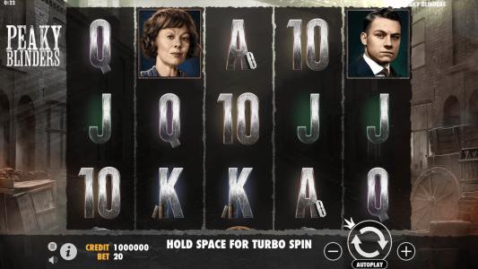 Peaky Blinders Slot Machine - Base Game Screen