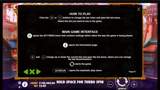 Golden Beauty Slot Machine Game Rules Screen