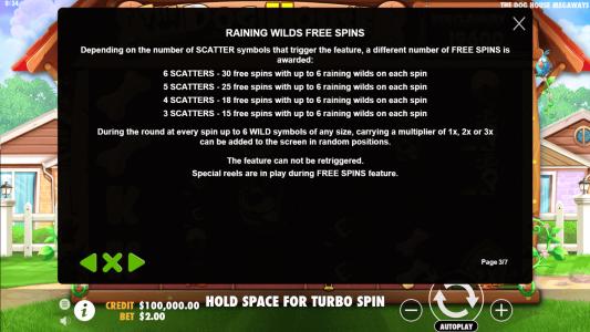 The Dog House Megaways Slot Machine Free Spins Bonus Screen