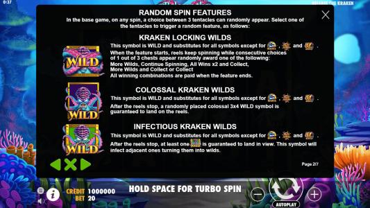 Release the Kraken Slot Machine Wild Symbol Screen