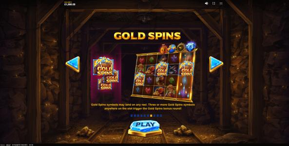 Dynamite Riches Slot Machine Gold Spins Feature Screen