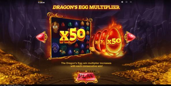 Dragons Fire Megaways Slot Machine Dragon's Egg Multiplier Screen