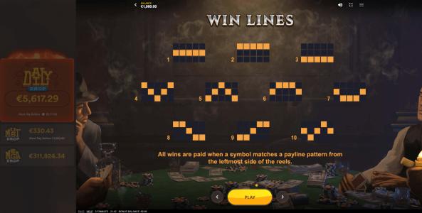 5 Families Slot Machine Paylines Screen