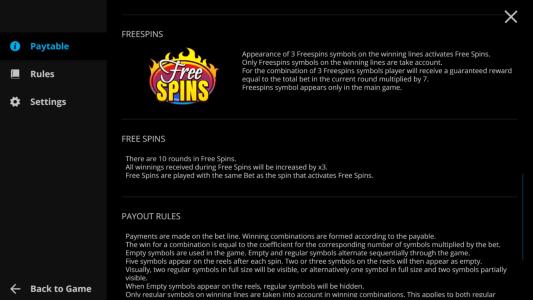 Hot Triple Sevens Slot Machine Free Spins Bonus Screen