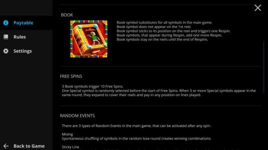 Book Of Rest Slot Machine Free Spins Bonus Screen