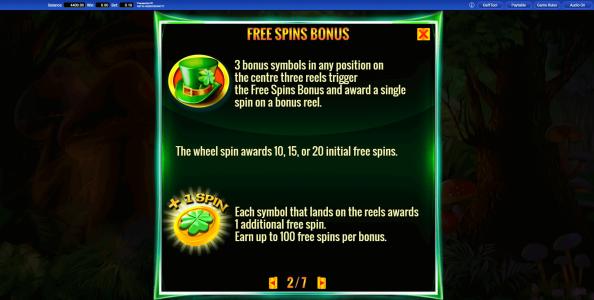 Irish Magic Slot Machine Free Spins Bonus Screen