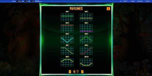 Irish Magic Slot Machine Paylines Screen