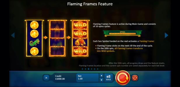 Solar Temple Slot Machine Wild Symbol Screen