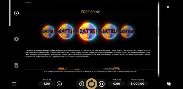 Serengeti Kings Slot Machine Scatter Awards Screen