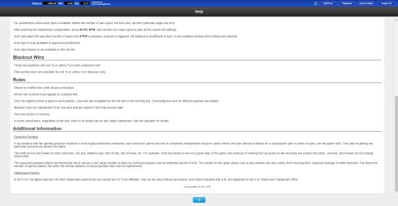 Red Hot Tamales Slot Machine Game Rules Screen