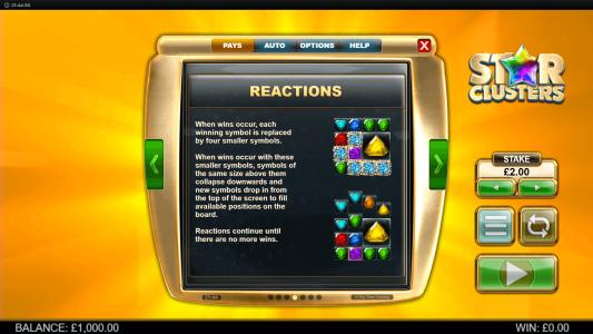 Star Clusters Megaclusters Slot Machine Reactions Feature Screen