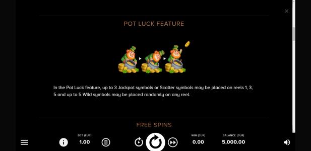Irish Pot Luck Slot Machine Scatter Awards Screen