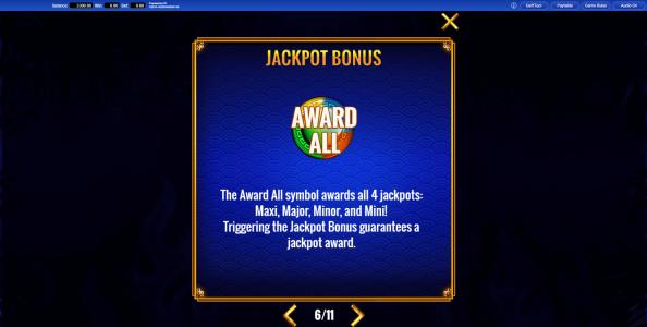 Fortune Coin Slot Machine Jeckpot Bonus Screen