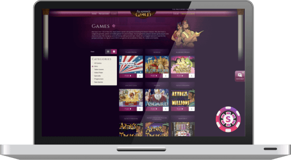 aladdins gold casino games