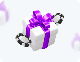 Image of a gift and chips denoting a welcome bonus