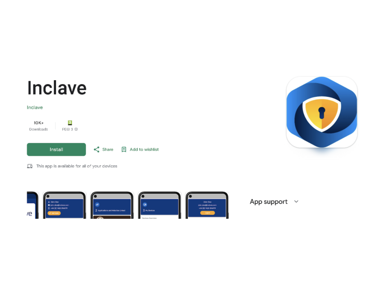 Inclave App download page