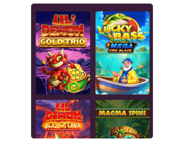 Screenshot of Games Section at Payforit Casino