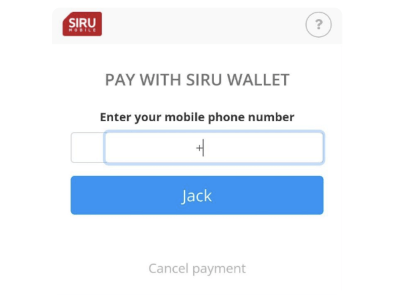 Pay with Siru wallet