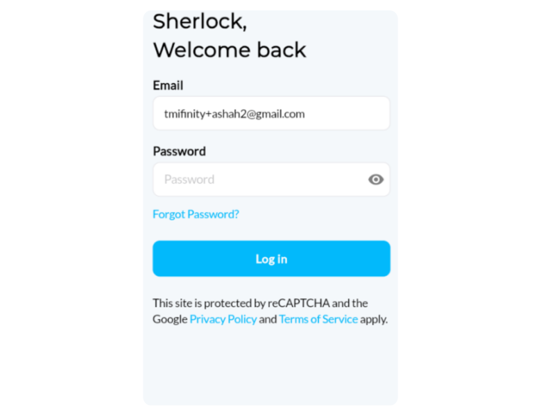 Screenshot ofLog In Form in MiFinity E-wallet account