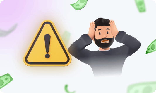 Casino player holding his head because of a mistake he made.