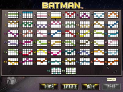 Batman Slot Machine Paylines Screen