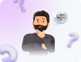 Illustration of a man thinking with a swirling icon, symbolizing confusion related to Gambler's Fallacy