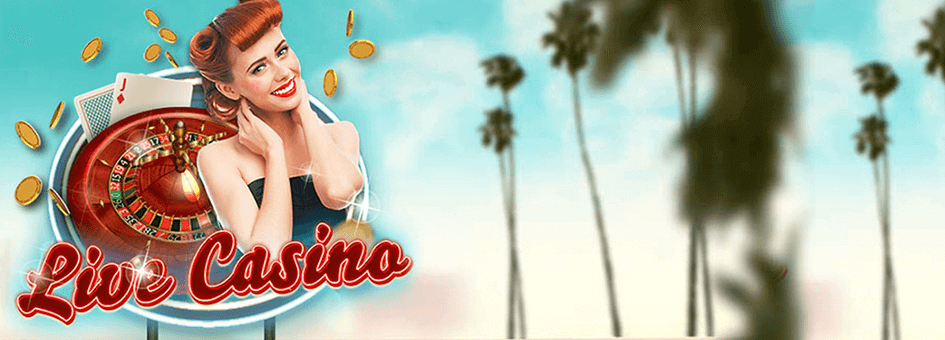 A girl on the background of palm trees advertises 777 Casino