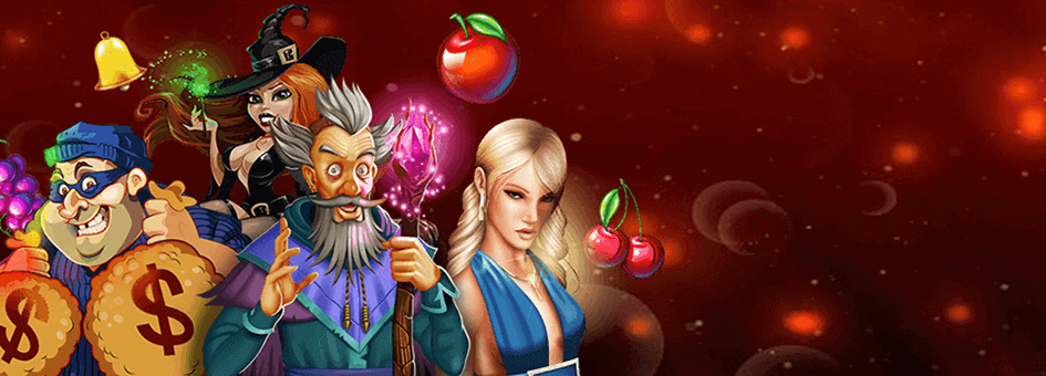 Online slots characters on 32Red Casino promotional poster