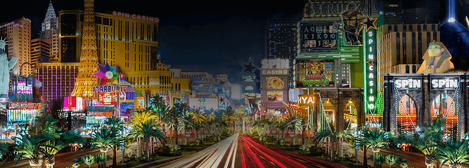 Night city in Spin Casino promotional image