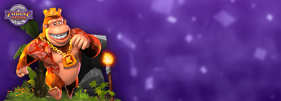 A jolly monkey in the promotional image of Zodiac Casino