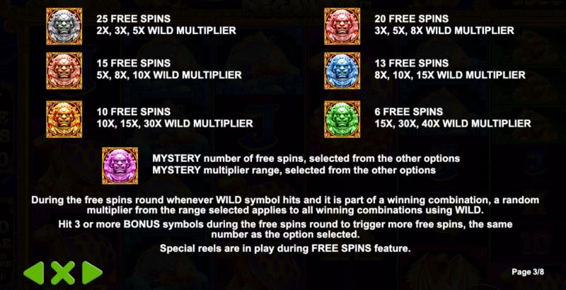 5 Lions Megaways Bonuses